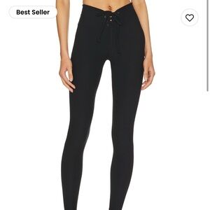 Year of Ours black lace up leggings